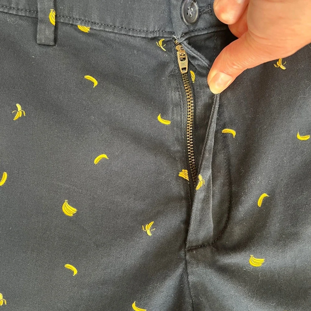 Banana Republic Aiden Short Mens 36 Navy Blue Banana Slim‎ Fit Chino Novelty